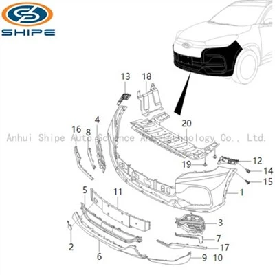 T1A T1D T18 BUMPER DEPAN DAN AKSESORIS FOE CHERY TIGGO8 TIGGO8 PRO